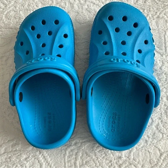 CROCS Toddler Boy's Sz 10 Bright Blue Slip-On Robber Clogs Water Shoes - Picture 6 of 13